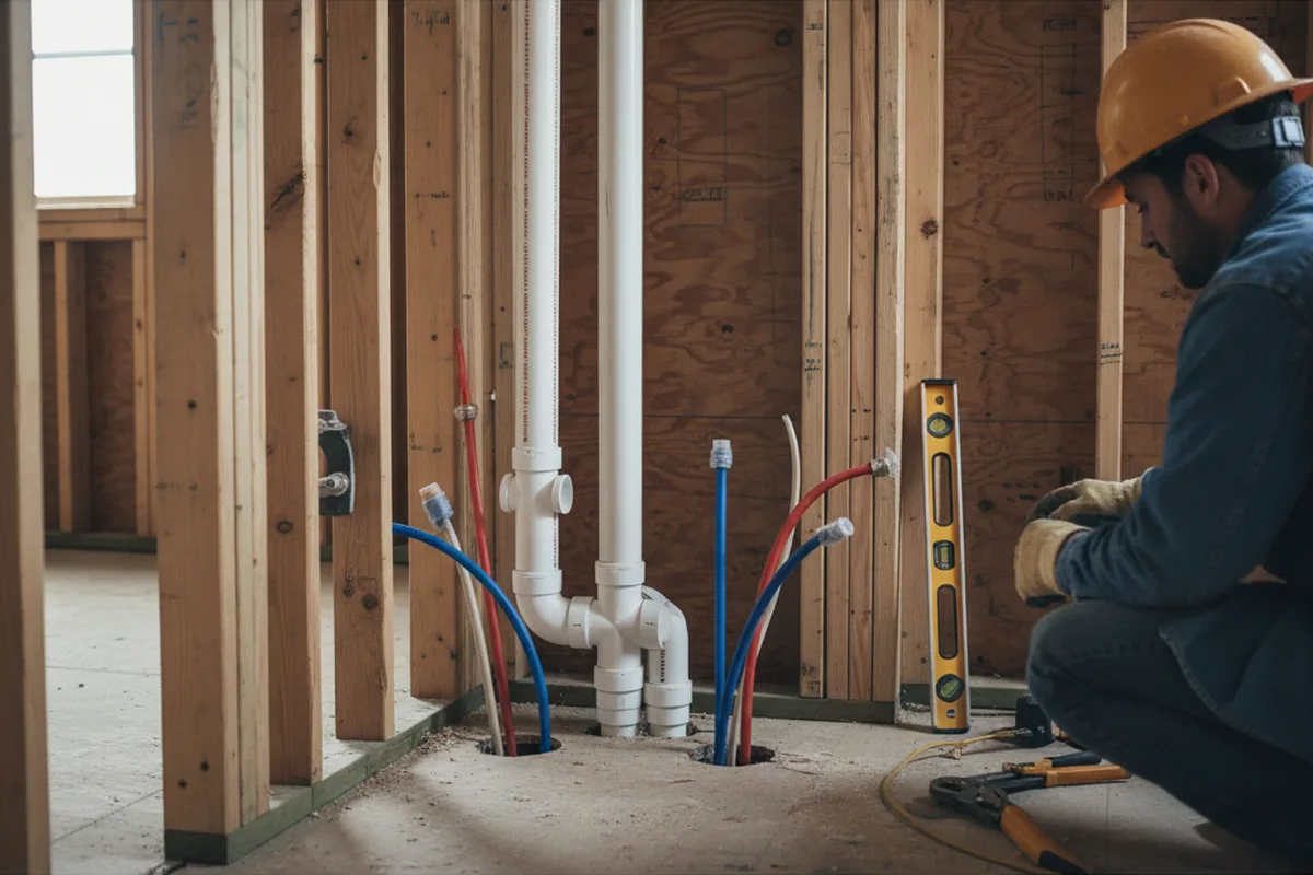 Drain and supply rough-in during Toilet Repair and Installation in Elk Grove