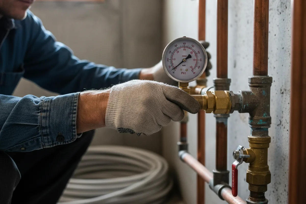Pressure testing a repaired line during Water Line Repair in Elk Grove